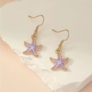 Purple Starfish Earrings